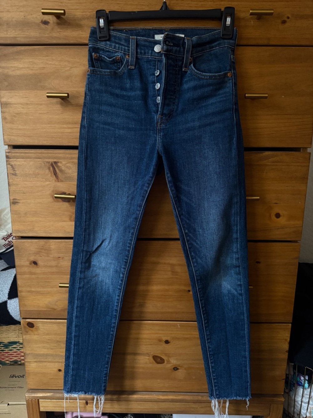 Levi's Dark Blue Skinny Button-Fly Jeans